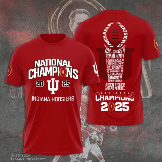 Discover Hoosiers Football 2025 National Champions 3D Tshirt