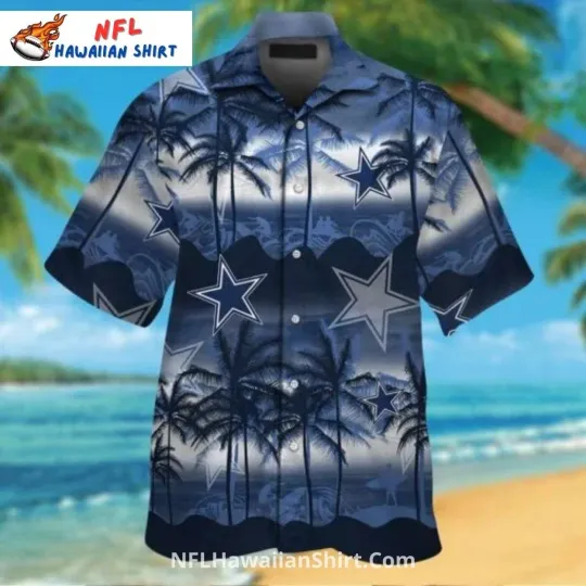 Discover Dallas Football Gradient Beach Sunset With Stars Hawaiian Shirt