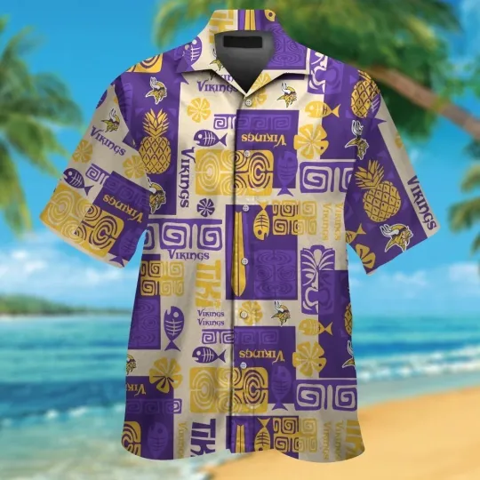 Discover Minnesota Football Short Sleeve Button Up Tropical Hawaiian Shirt VER012