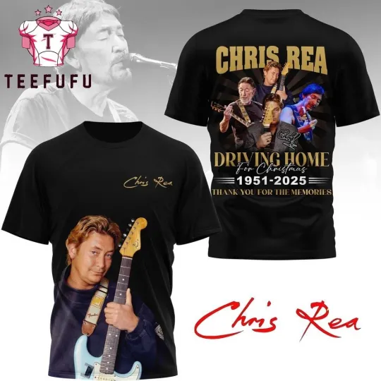 Discover Chris Rea Driving Home For Christmas 1951-2025 3D Shirt