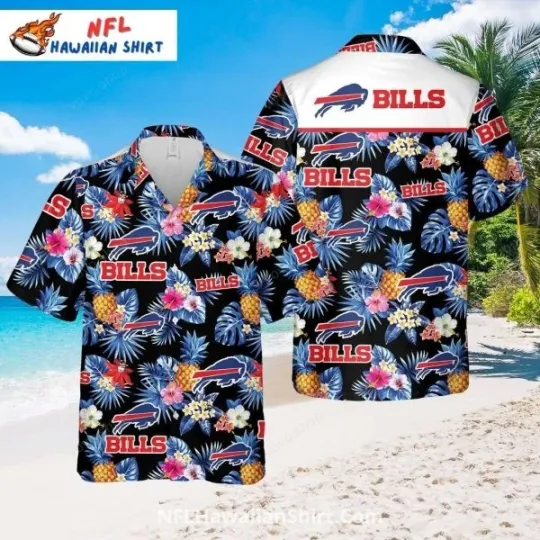 Discover Buffalo Football Floral Pineapple Theme With Team Logo Aloha Hawaiian Shirt