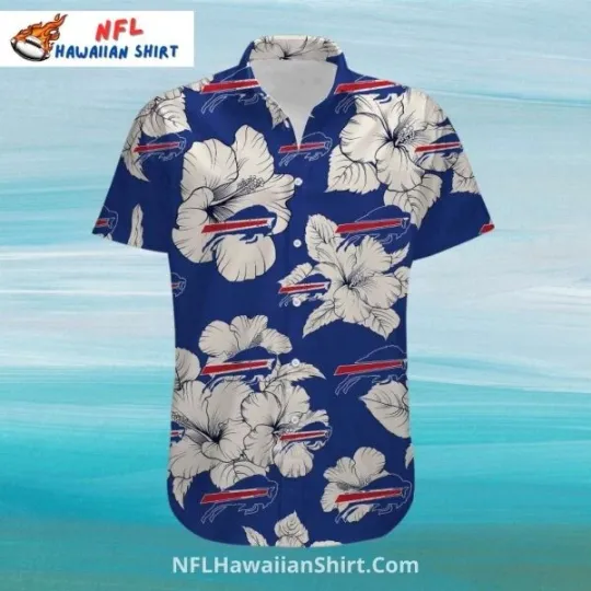 Discover Buffalo Football Tropical Hibiscus And Team Logos Aloha Hawaiian Shirt