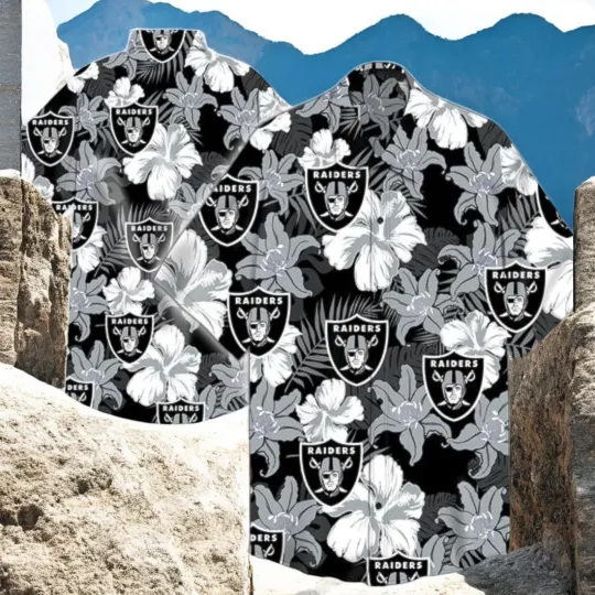 Discover Oakland Raiders Flower Hawaiian Shirt