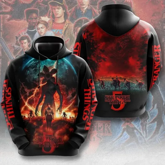 Stranger Things 3D Hoodie Mens Womens Casual Clothing
