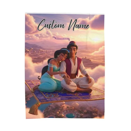 Personalized Disney Aladdin & Jasmine Valentine, Gift For Friends, Couple