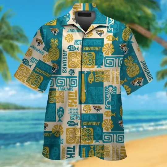 Discover Jacksonville Football Short Sleeve Button Up Tropical Hawaiian Shirt VER012
