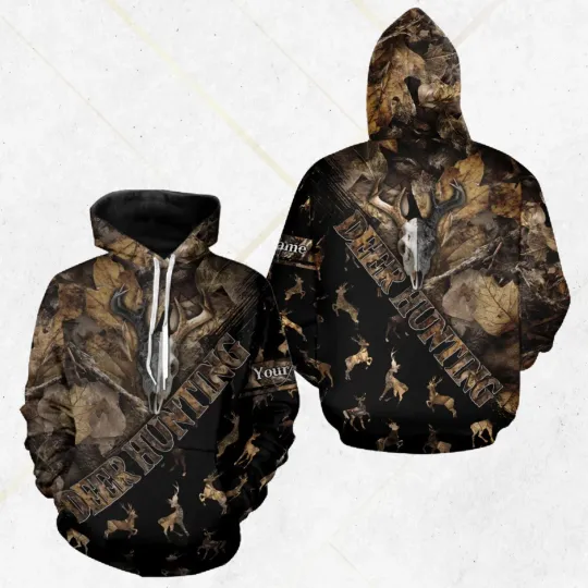 Discover Black & Gold Buck 3D All-Over Print Camo Hoodie for Men and Women