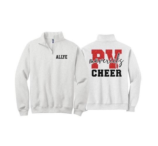 Personalized Glitter Cheer Quarter-Zip | Glitter Cheer Quarter-Zip | Cheer Bling | Cheer Shirts