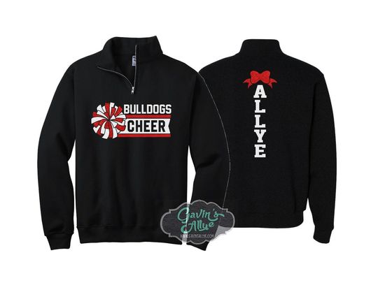 Personalized Glitter Cheer Quarter-Zip | Glitter Cheer Quarter-Zip | Cheer Bling | Cheer Shirts