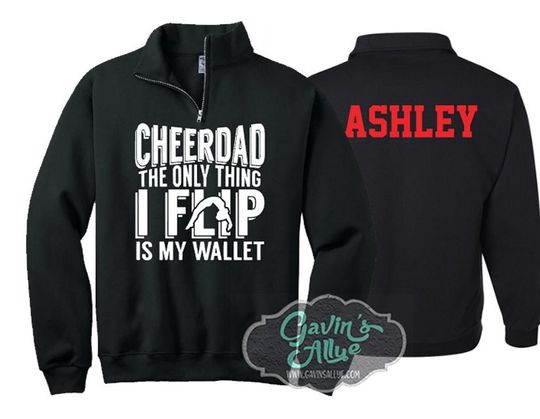 Personalized Cheer Quarter-Zip | Glitter Cheer Quarter-Zip | Cheer Bling | Cheer Shirts