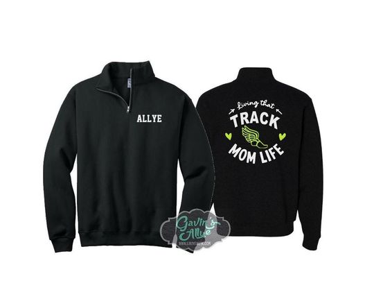Discover Personalized Glitter Track Quarter-Zip | Glitter Track Mom Quarter-Zip
