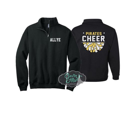 Discover Personalized Glitter Cheer Quarter-Zip | Glitter Cheer Quarter-Zip | Cheer Bling | Cheer Shirts
