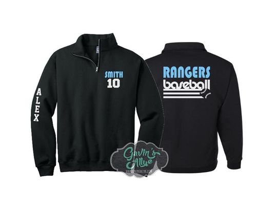 Personalized Glitter Baseball Quarter-Zip | Glitter Baseball Quarter-Zip