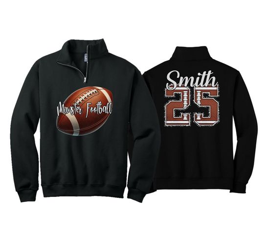 Discover Personalized Football Quarter-Zip Sweatshirt | Football Spirit wear | Football Gift