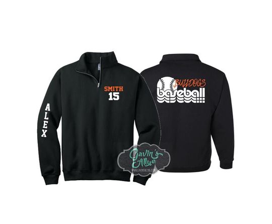 Personalized Baseball Crewneck Sweatshirt | Baseball Shirts | Baseball Quarter Zip Sweatshirt