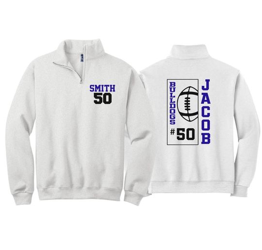 Personalized Football Quarter-Zip | Glitter Football Quarter-Zip Sweatshirt | Football Spiritwear