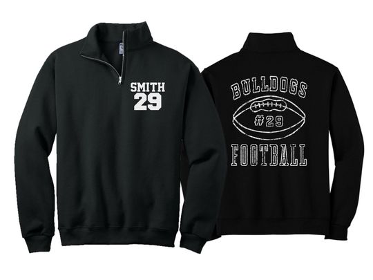 Personalized Football Quarter-Zip | Glitter Football Quarter-Zip Sweatshirt | Football Spiritwear