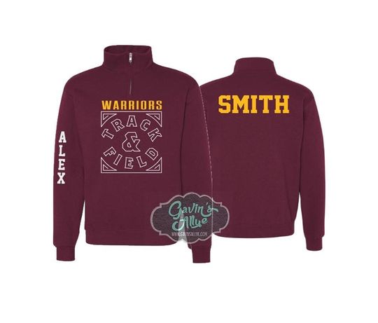 Personalized Track Quarter-Zip | Track Sweatshirt Quarter-Zip