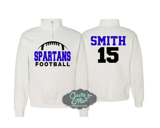 Personalized Football Quarter-Zip | Football Quarter-Zip Sweatshirt | Football Spiritwear