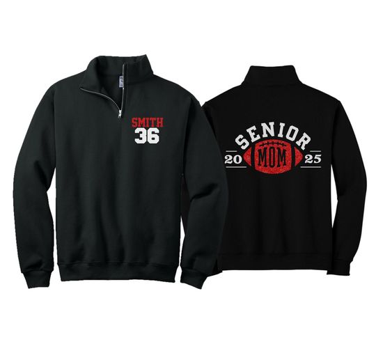 Personalized Glitter Football Mom Quarter-Zip | Custom Football Shirt | Football Gifts