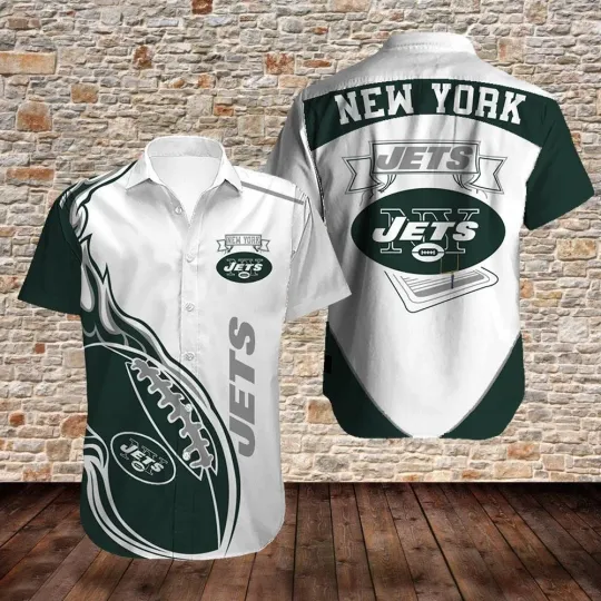Discover New York Football  Fire Balls Logo Hawaiian Shirt Best Gift For Fans