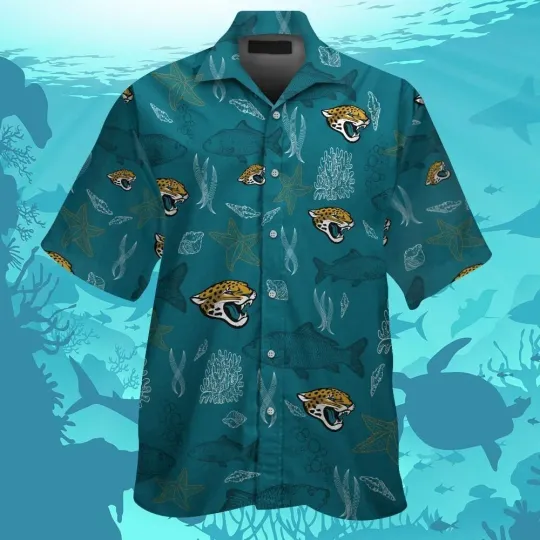 Jacksonville Football Short Sleeve Button Up Tropical Hawaiian Shirt VER031