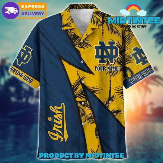 Discover ND Fighting Irish Personalized Hawaiian Shirt, Casual Shirt For Men