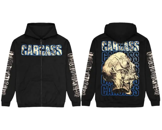 Discover Carcass Necro Head 3D Zip Hoodie Unisex