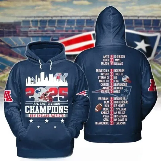 Discover Patriots 2025 Champions Hoodie 3D Hoodie for Men and Women