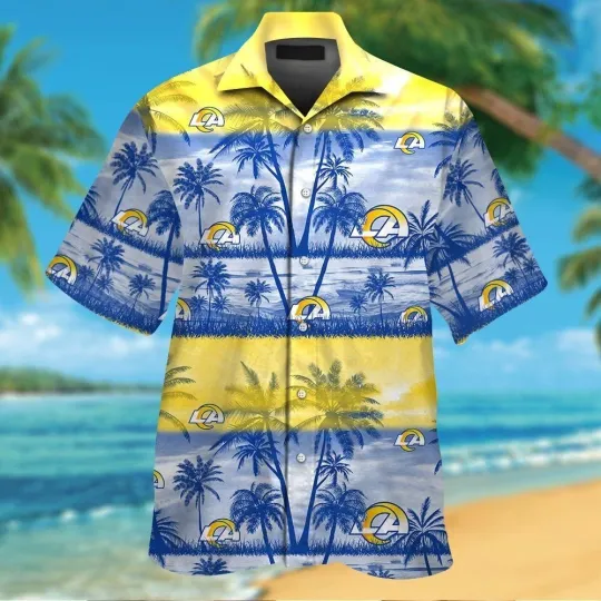 Discover Los Angeles Football Short Sleeve Button Up Tropical Hawaiian Shirt VER025