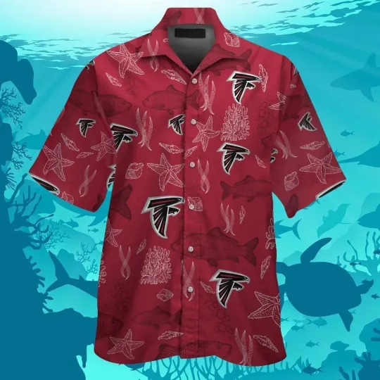 Atlanta Football Short Sleeve Button Up Tropical Hawaiian Shirt VER031