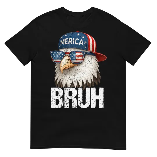 Discover Bruh Fourth 4th Of July Eagle American Patriotic Men Boys T-Shirt