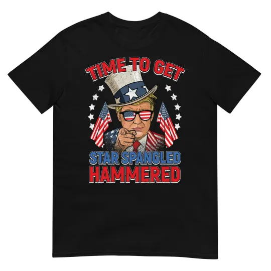 Discover Trump 4th Of July Shirt Star Spangled Hammered Drinking Tee T-Shirt