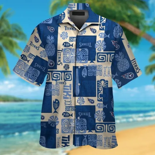 Discover Tennessee Titans Sleeve Button Up Tropical Hawaiian Shirt VER012