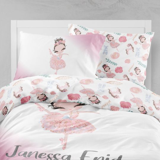 Discover Custom Ballerina Duvet Cover Set: Organic Cotton Bedding