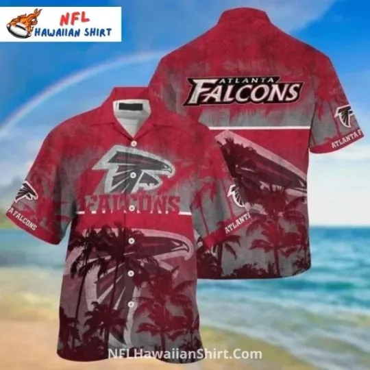 Discover Atlanta Football Palm Tree Sunset Beach Theme Aloha Hawaiian Shirt