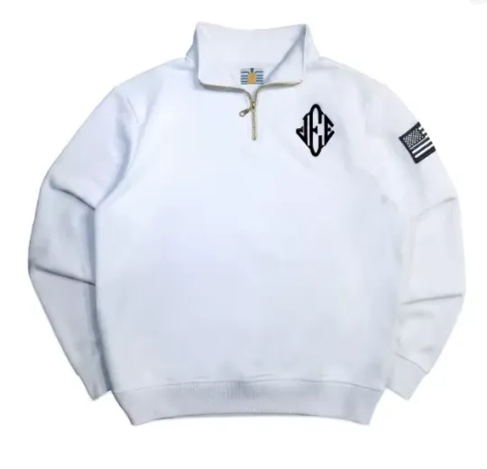 Jeffrey Epstein White Quarter Zip Sweatshirt