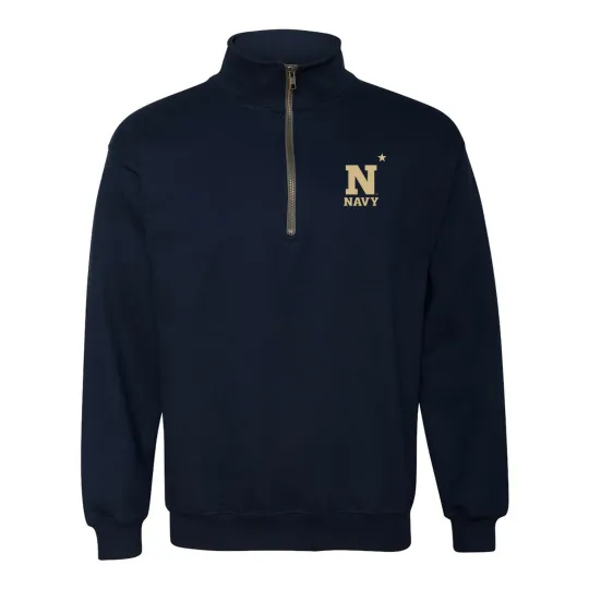 Discover US Naval Academy Midshipmen Primary Logo Quarter Zip Pullover Sweatshirt