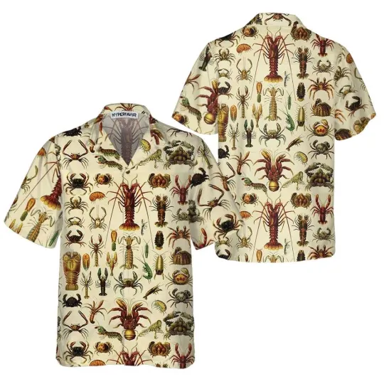 Vintage Lobster And Seafood Lobster Hawaiian Shirt Lobster Shirt For M