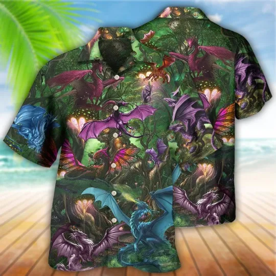 Discover Dragon Aloha Hawaiian Shirt For Summer Dragon Love Forest Life Hawaiian Shirts O