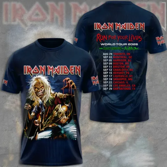 Discover Ironn Maideen Run For Your Lives World Tour 2026 3D T-Shirt