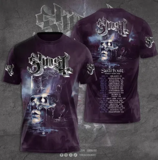 Ghost Band Skeletour World Tour 2026 3D T-Shirt