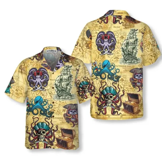 Discover Octopus Pirate Hawaiian Shirt Cool Pirate Shirt For Adults Pirate Patt