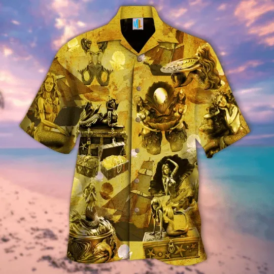 Discover Sea Treasure Is Mermaid Unisex Adult, Tropical Hawaiian Shirt, Aloha Party
