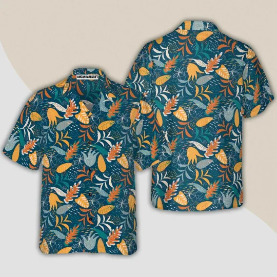 Discover Tropical Modern Floral Aloha Hawaiian Shirt For Summer Colorful Hawaiian Shirt O