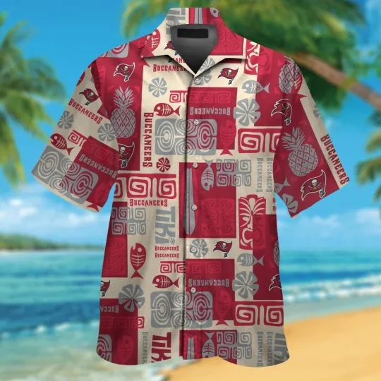 Discover Tampa Bay Football Sleeve Button Up Tropical Hawaiian Shirt VER012