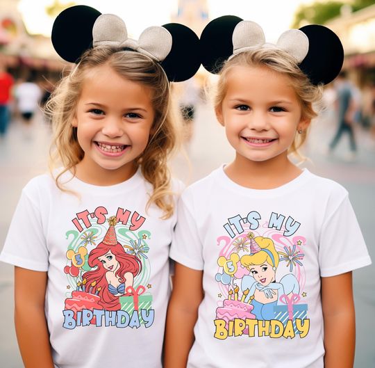 Discover Disney Princess Birthday Girl T-Shirt, Custom It's My Birthday Shirt, Disney Family Matching Birthday Tee, Disneyland Birthday Trip Shirt