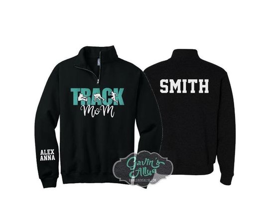 Glitter Track Quarter-Zip Sweatshirt with Customizable Colors