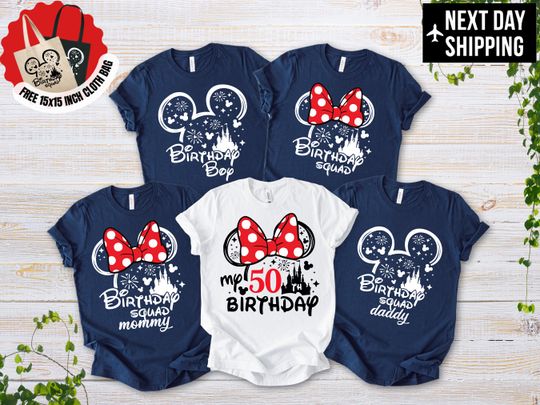 Disney Birthday Squad Shirts, Matching Family Birthday Trip Tees, Custom Mickey & Minnie Birthday Outfit, Disney Family Shirts
