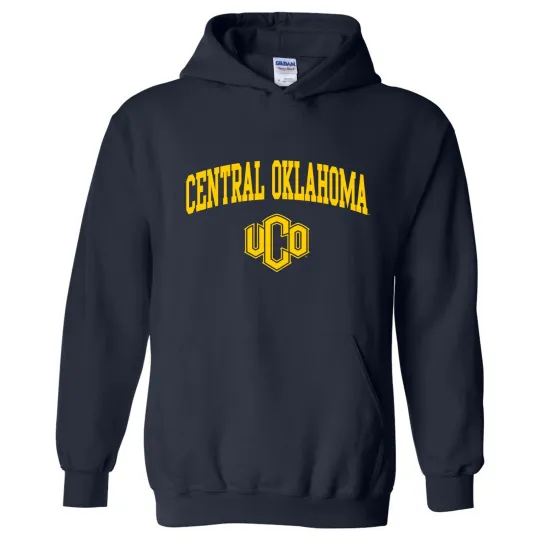 Discover Central Oklahoma Bronchos Arch Logo Hoodie - Navy